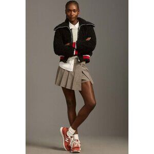 Anthropologie Maeve Sherpa Letterman Bomber Jacket